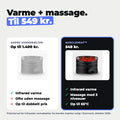 MuscleHeat med varme og massage til 549 kr. sammenlignet med andre infrarøde varmebælter