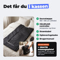 Det får du i kassen: saunatæppe, controller, strømkabel, opbevaringstaske og brugermanual